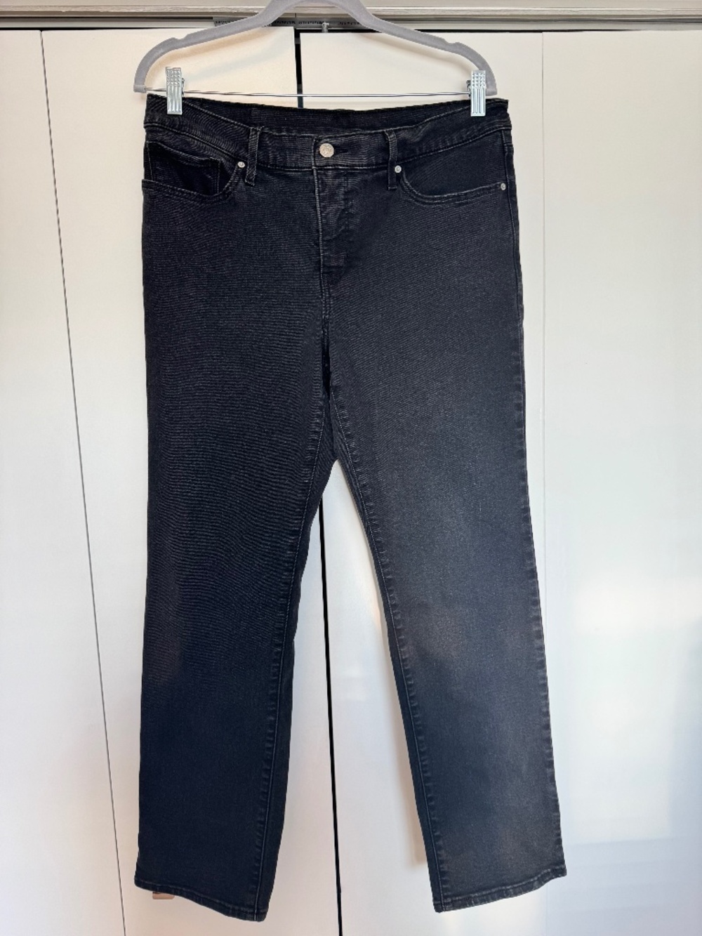 Perfectly faded black Levi’s 314 Shaping Straight leg jeans